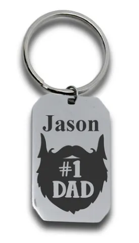 #1 Dad Personalized Engraved Keyring