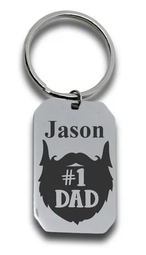 #1 Dad Personalized Engraved Keyring