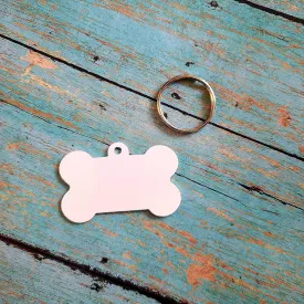 20 Bone Shaped Sublimation Blank Dog Tag. Double Sided! Aluminum with Chain!