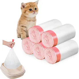 60 Pcs Cat Litter Box Liners, Large Cat Litter Bags with Drawstring, Leak Proof Cat Litter Bags Liners, Thick Cat Litter Liners, Easy Cleanup Disposable Litter Box Bags for Cats (29" x 18")