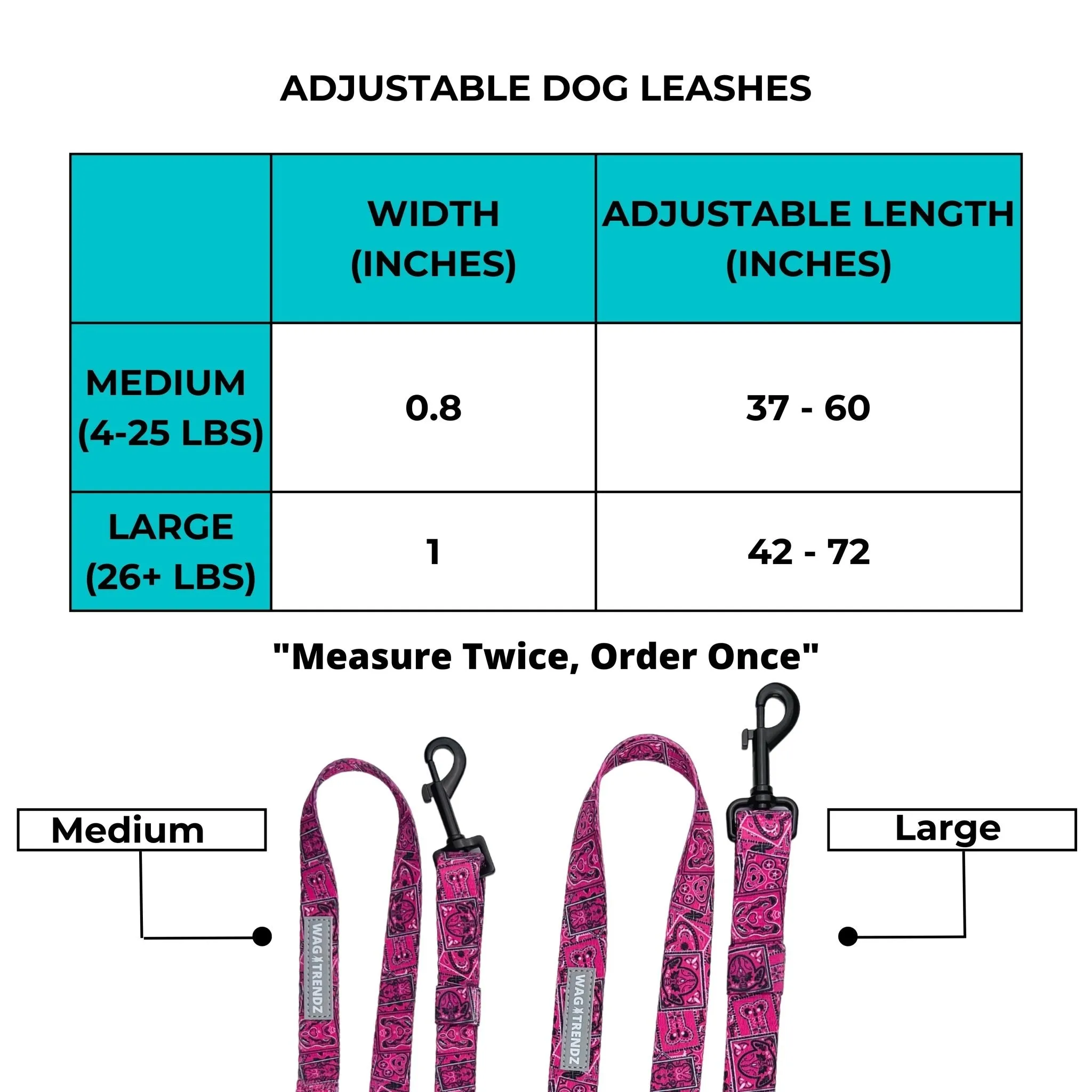 Adjustable Dog Leash | Solid Black