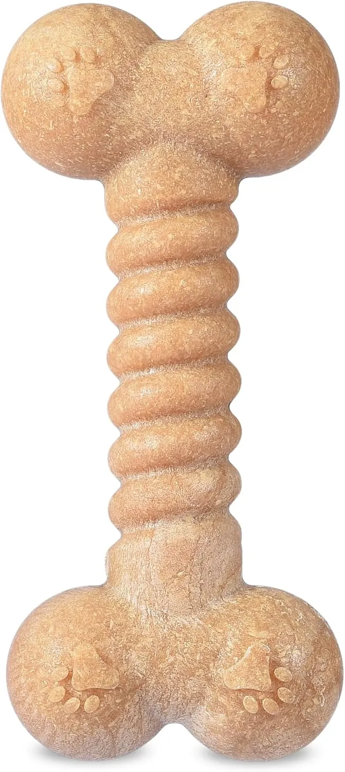 Arm & Hammer for Pets Barkies Classic Bone Compressed Wood Collection, 5 Inch Peanut Butter Flavored Wood Blend Chew Toy| Faux Stick, Splinter-Free, Safer & Durable Alternative to Chewing Sticks