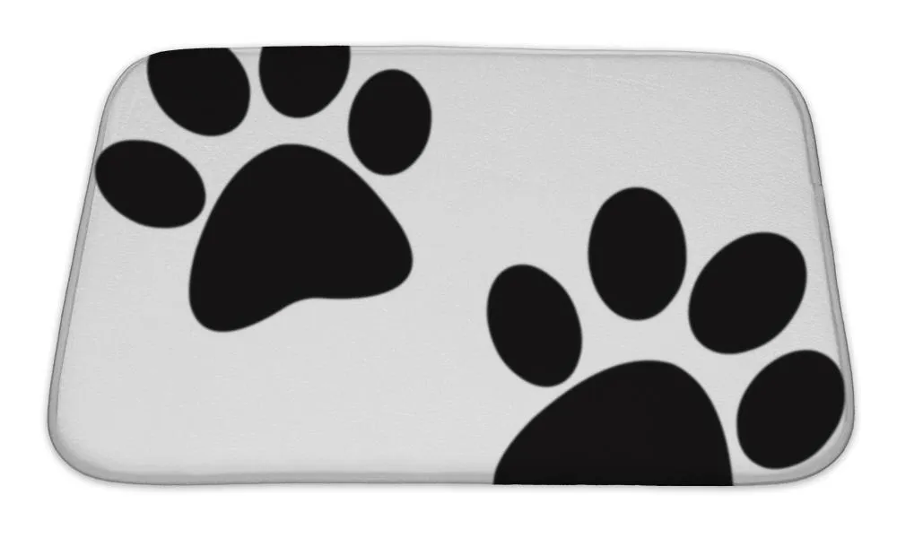 Bath Mat, Black Paw Print