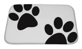 Bath Mat, Black Paw Print