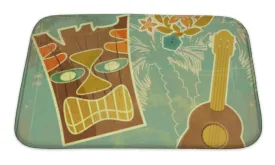 Bath Mat, Vintage Hawaiian Card