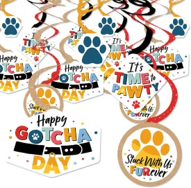 Big Dot of Happiness Happy Gotcha Day - Dog and Cat Pet Adoption Party Hanging Decor - Party Decoration Swirls - Set of 40