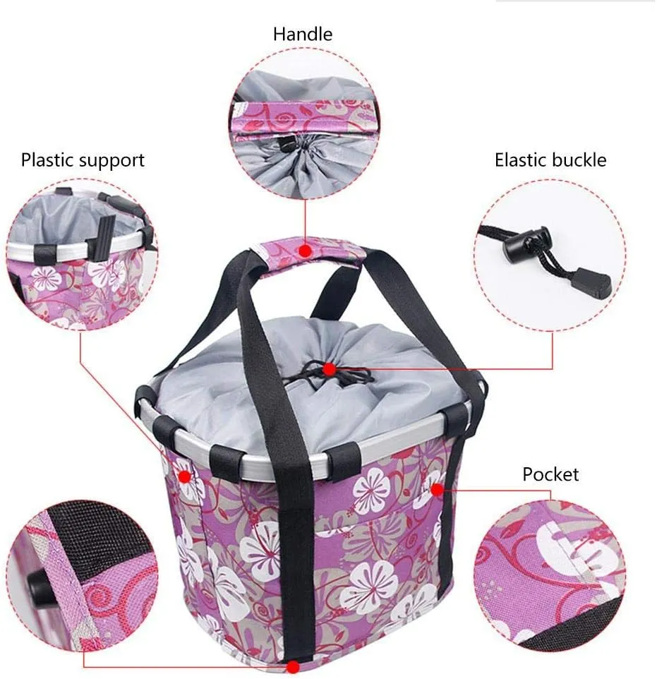 Bike Basket,Dog Bike Basket Front Bicycle Basket for Pets Carrier,Removable Bike Baskets for Women Picnic Shopping So Easy Install