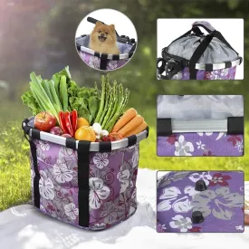 Bike Basket,Dog Bike Basket Front Bicycle Basket for Pets Carrier,Removable Bike Baskets for Women Picnic Shopping So Easy Install