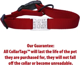 Boomerang Tags Dog Tag - Lasts Your Pets Lifetime - Personalized Dog Tags, Engraved Dog Tag, No Jingle Durable Curved Stainless Steel, Custom Dog Tags (Open End Small for 5/8 Inch Snap Style Collar)