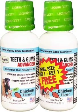 by Cool PET Holistics K9 Teeth & Gums Advanced Formula, Chicken Flavor, 8 oz BOGO Trial Pack, Clear