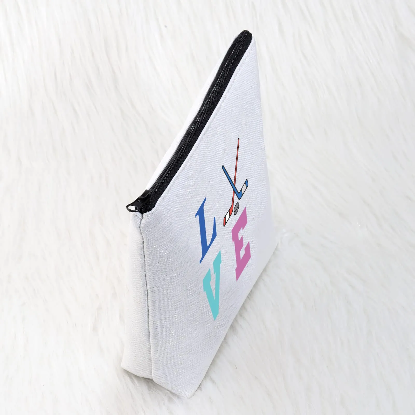 CMNIM Hockey Lover Gifts Hockey Makeup Bag Ice Hockey Gifts Field Hockey Gifts for Hockey Players Fans Hockey Cosmetic Bag (Hockey Makeup Bag)