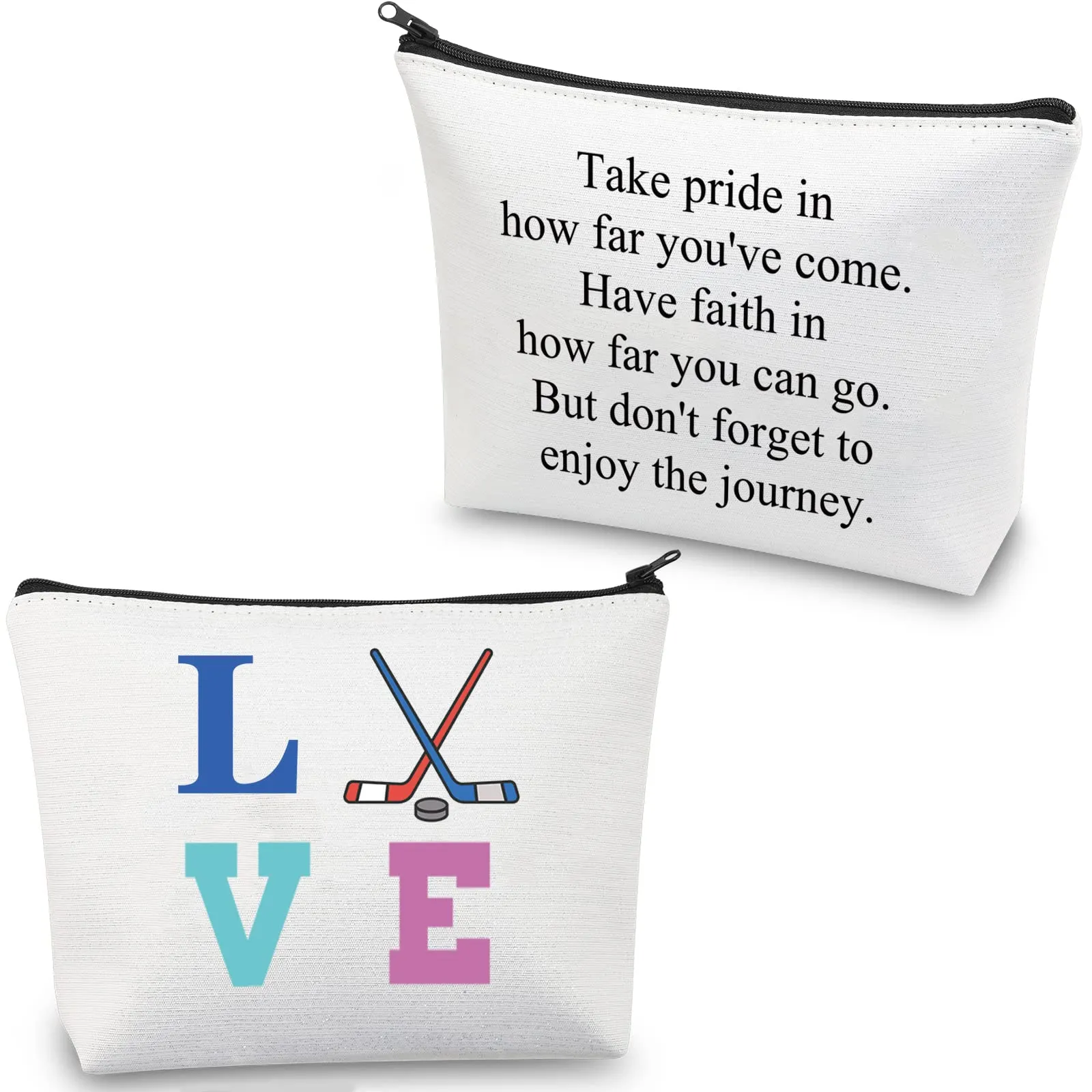 CMNIM Hockey Lover Gifts Hockey Makeup Bag Ice Hockey Gifts Field Hockey Gifts for Hockey Players Fans Hockey Cosmetic Bag (Hockey Makeup Bag)