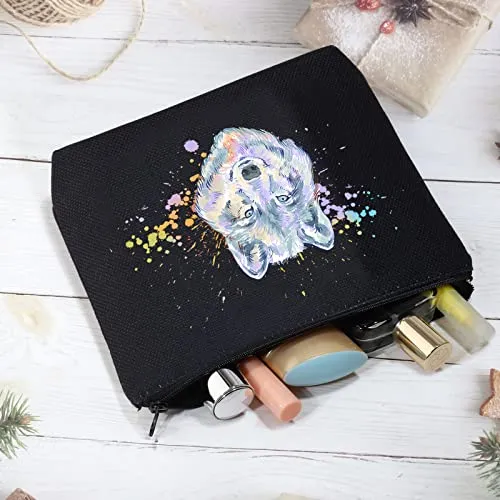 CMNIM Wolf Gifts Makeup Cosmetic Bag Gifts for Wolf Lovers Inspirational Wolf Zipper Pouch Travel Bag Toiletry Cases Organizer (Wolf Gifts Makeup Bag)