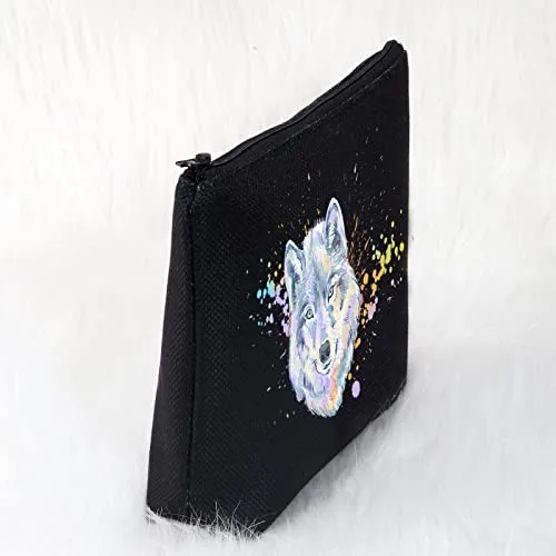 CMNIM Wolf Gifts Makeup Cosmetic Bag Gifts for Wolf Lovers Inspirational Wolf Zipper Pouch Travel Bag Toiletry Cases Organizer (Wolf Gifts Makeup Bag)