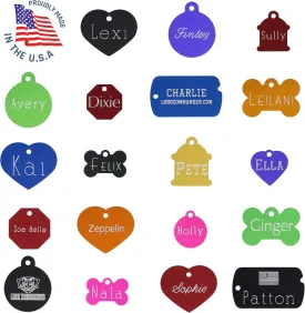 Custom Engraved Pet ID Tag for Your Dog Or Cat, Personalized Front & Back, Up to 4 Lines of Text Per Side, Many Shapes & Colors to Choose, Small & Large Sizes Suitable for All Pets!