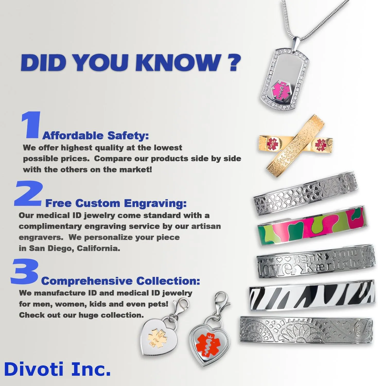 Divoti Pure Titanium Medical Alert Necklace for Men, Custom Engraved Deluxe Dog Tag Medical ID Necklace-Style