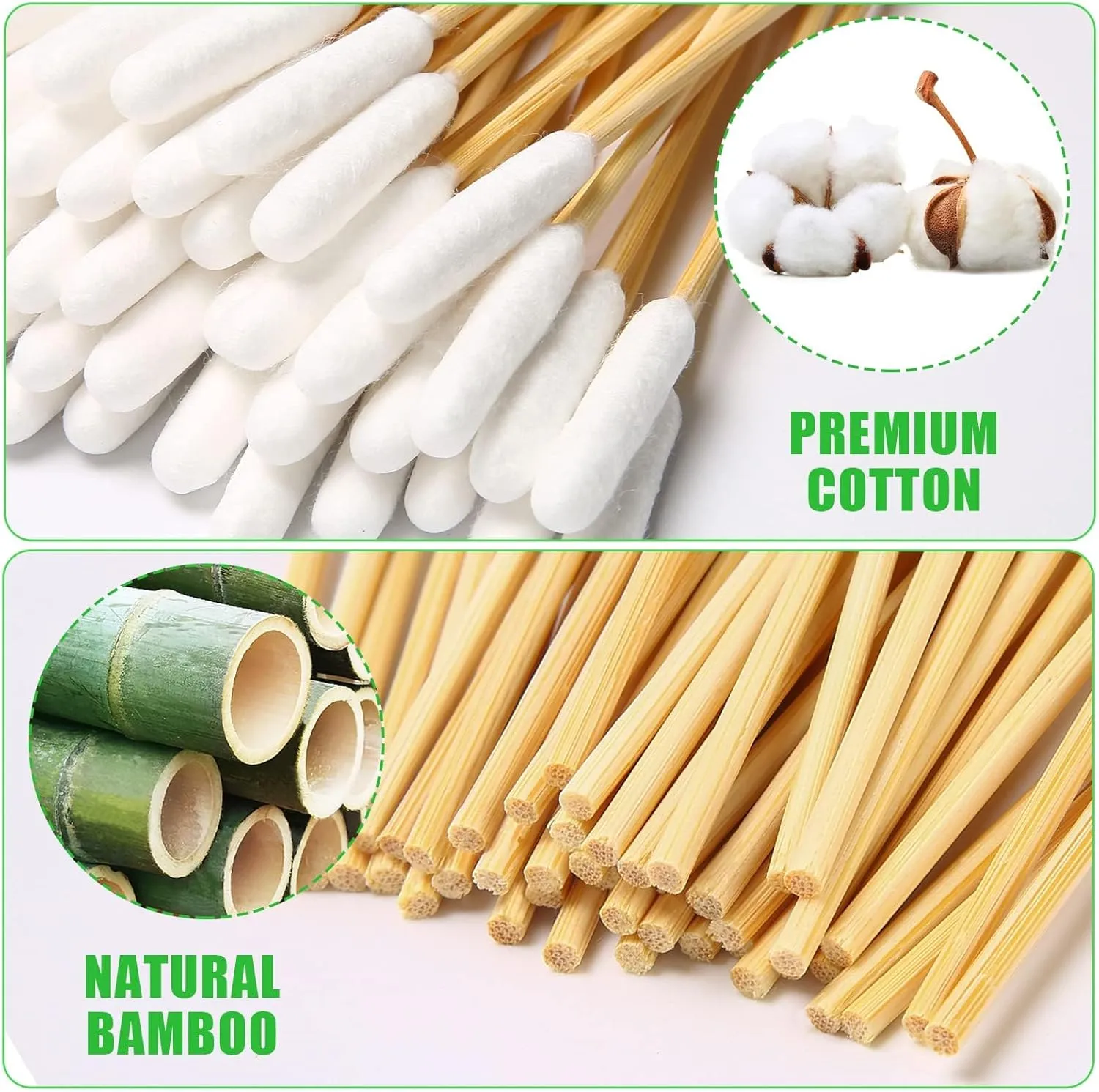 Dog Ear Cleaner Q Tips, 200pcs, 6 Inch Long Cotton Swabs for Dogs - Biodegradable Ear Cleaning Swabs for Pet Ear Infection Treatment and Wax Removal