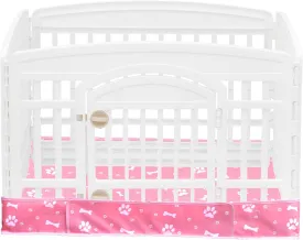 Dog Playpen Bottom Pad Fits for 36 Inch 4 Panels Exercise Pet Playpen, Dog Crate Pad Puppy Playpen Pad, Hoop and Loop Design (Note: Playpen Not Included). -Pink