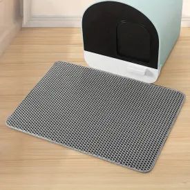 Double Layer Cat Litter Trapping Mat, Non-slip Washable Cat Litter Box