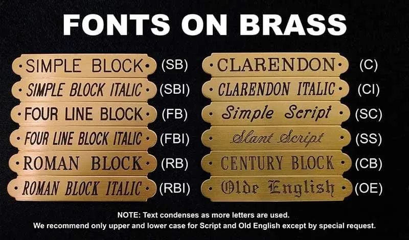 Engraved Pet Name Tags - Solid Brass, Brushed finish starting at