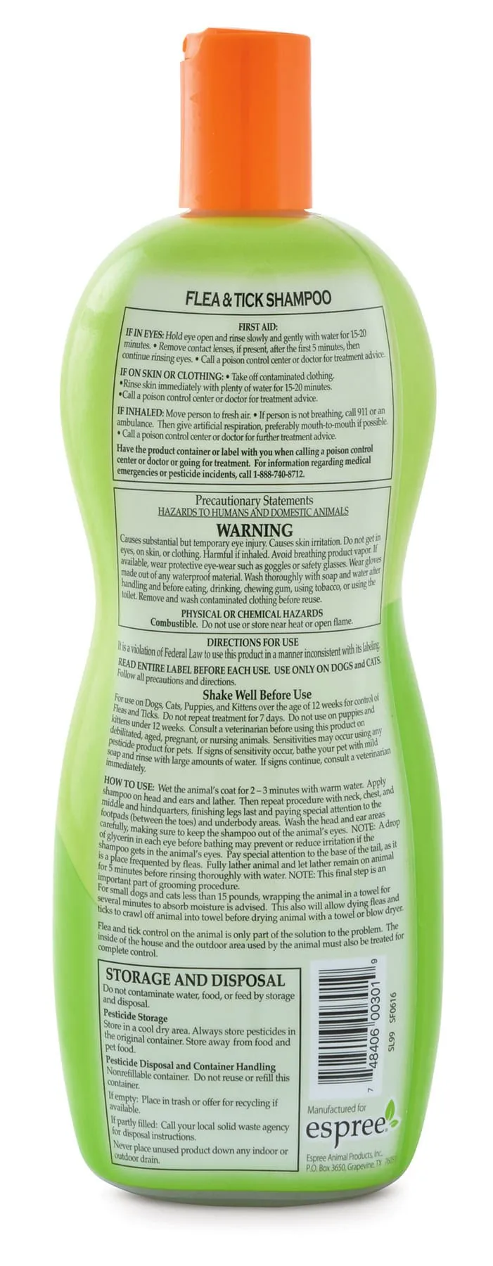 Espree Flea & Tick Shampoo, 20 oz