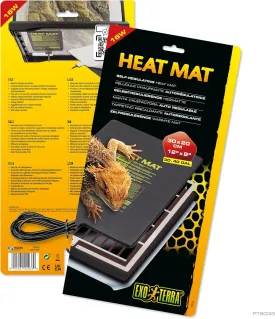 Exo Terra Heat Mat  Self-Regulating Reptile Heating Pad for Terrariums, Conductive Source for Reptiles & Amphibians, Fast Warm-Up, Safe & Energy Efficient, Even Distribution 18W