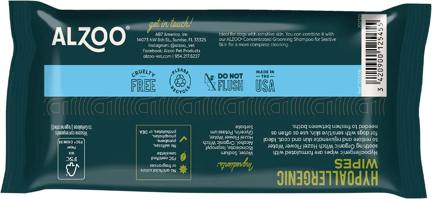 Grooming Hypoallergenic Wipes for Dogs, 100% Plant-Based Active Ingredients, 100 Count
