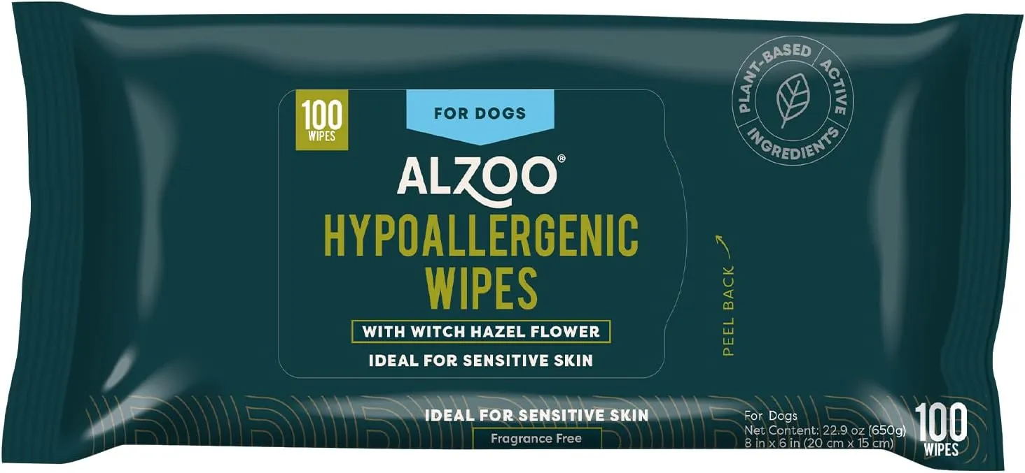 Grooming Hypoallergenic Wipes for Dogs, 100% Plant-Based Active Ingredients, 100 Count