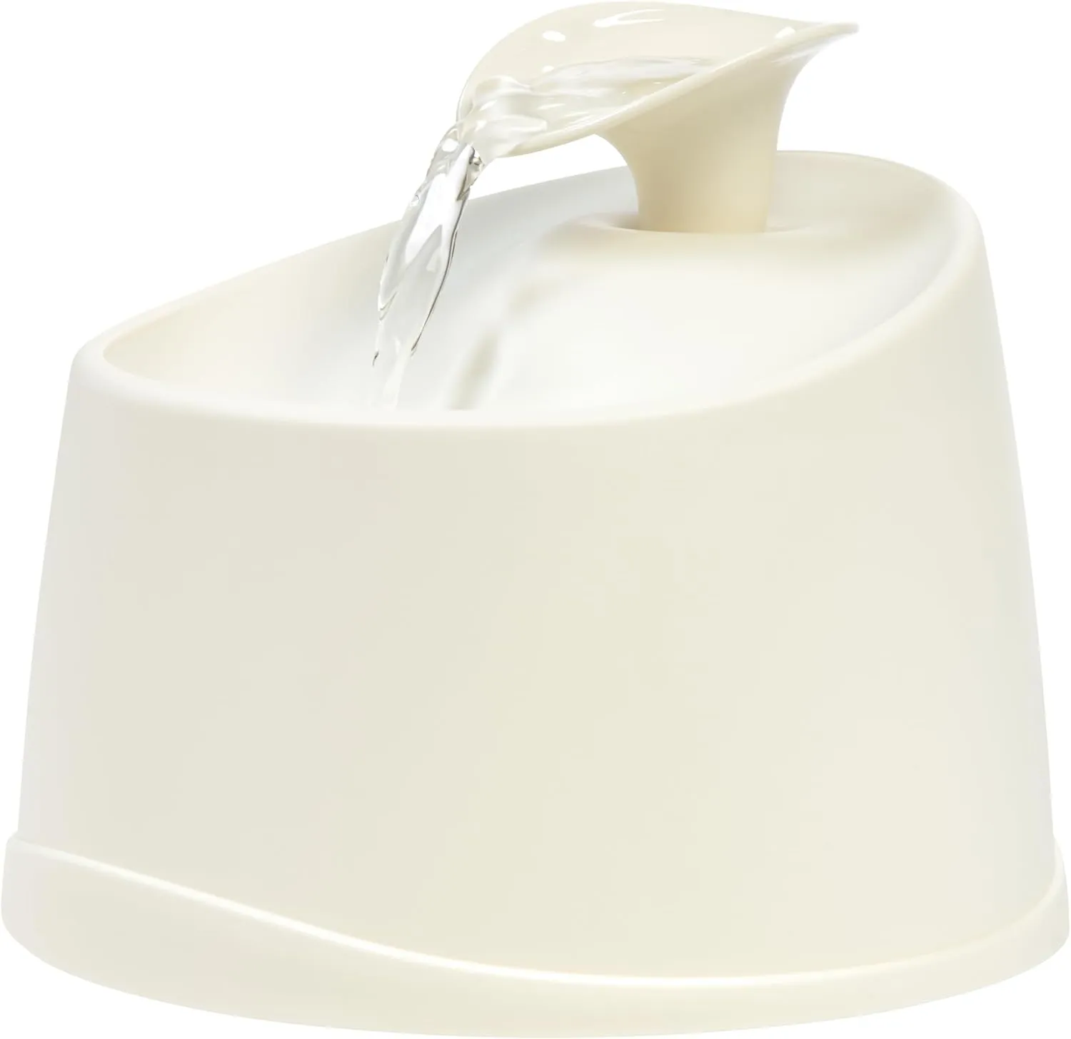 IRIS USA 44oz / 1.3L Cat Water Fountain, For Dog & Cat with Two Flow Options Automatic Pet Water Fountain Bowl Silent and Replaceable Charcoal Filter, White