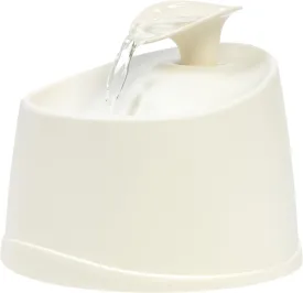IRIS USA 44oz / 1.3L Cat Water Fountain, For Dog & Cat with Two Flow Options Automatic Pet Water Fountain Bowl Silent and Replaceable Charcoal Filter, White