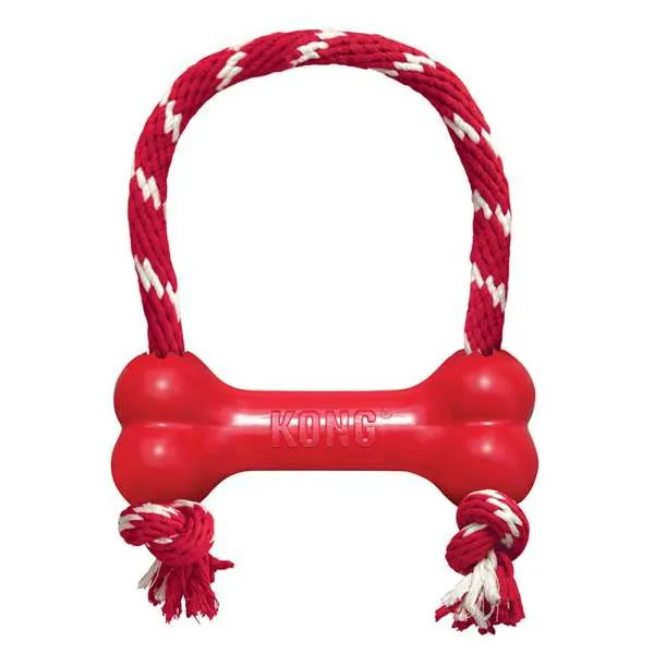 Kong Goodie Bone With Rope Red