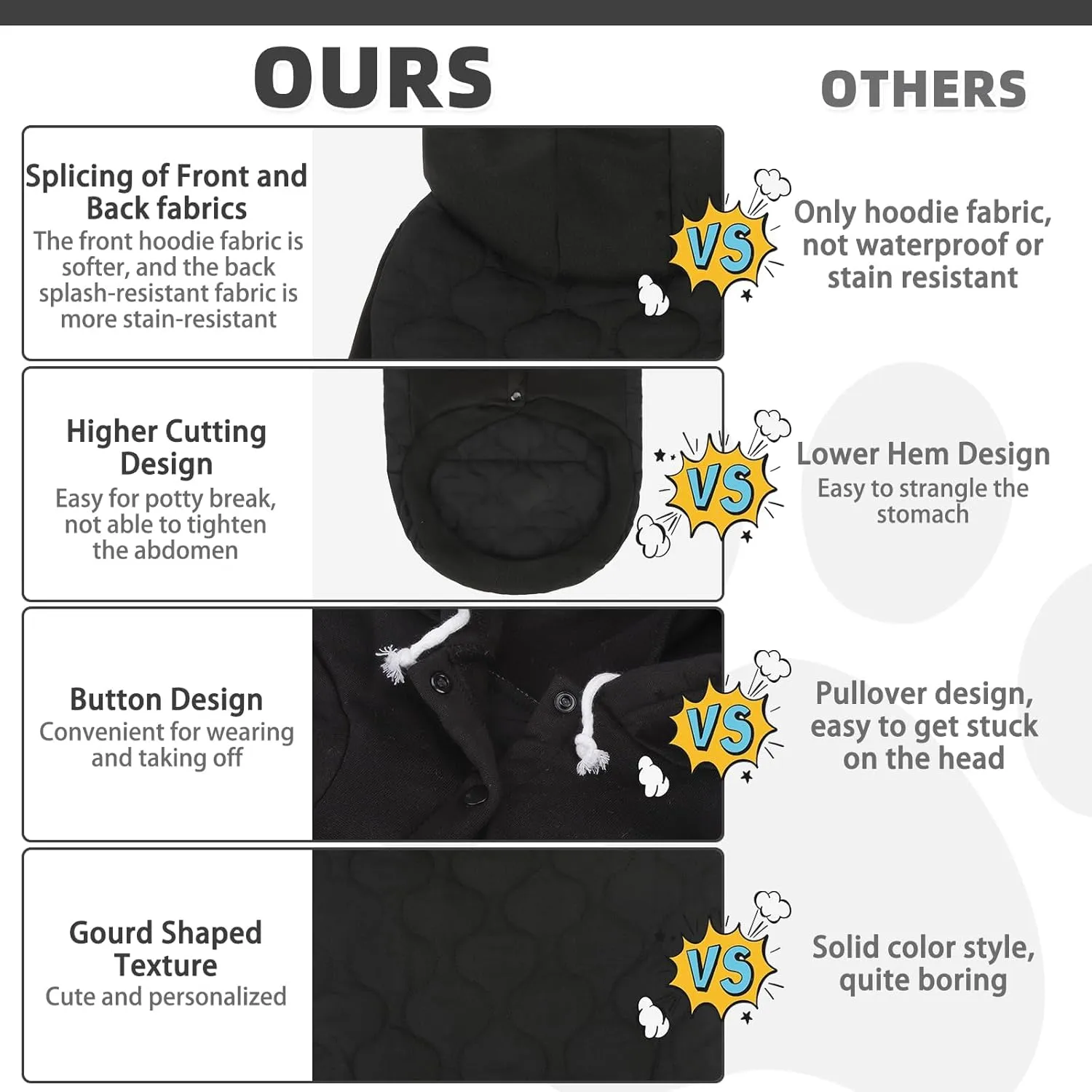 KOOLTAIL Warm Winter Coat for Small Dogs, Waterproof Jacket With Leash Hole, Cold Weather Vest, Soft Pet Hoodie Sweater Clothes for Puppy Cats Girls Boys Black S