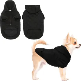 KOOLTAIL Warm Winter Coat for Small Dogs, Waterproof Jacket With Leash Hole, Cold Weather Vest, Soft Pet Hoodie Sweater Clothes for Puppy Cats Girls Boys Black S
