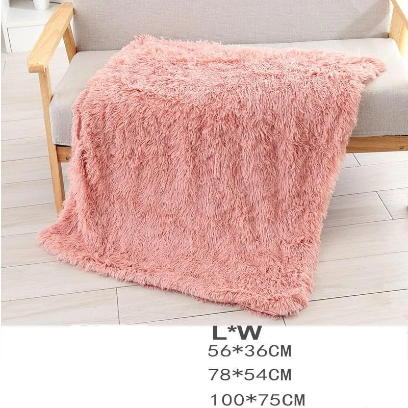 Long Plush Pet Mattress with Removable Washable Cover