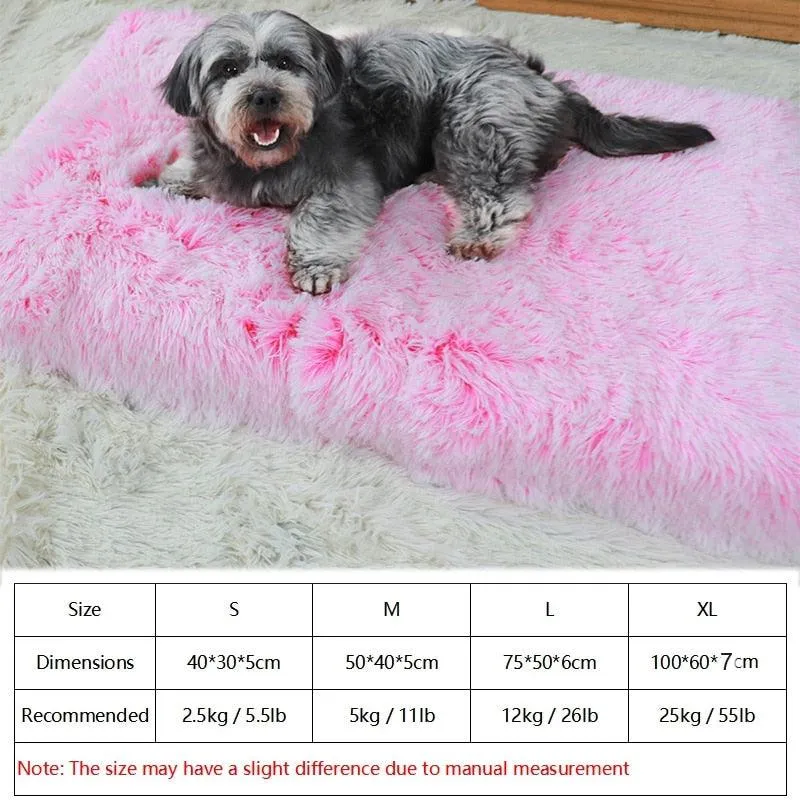 Long Plush Pet Mattress with Removable Washable Cover