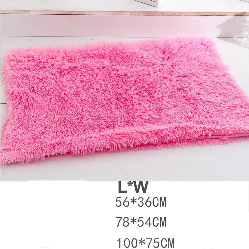Long Plush Pet Mattress with Removable Washable Cover