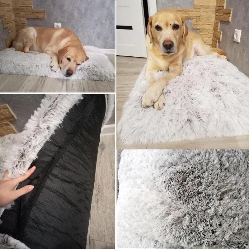 Long Plush Pet Mattress with Removable Washable Cover