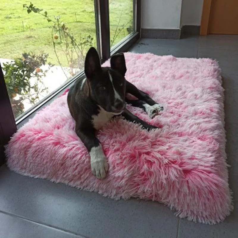 Long Plush Pet Mattress with Removable Washable Cover