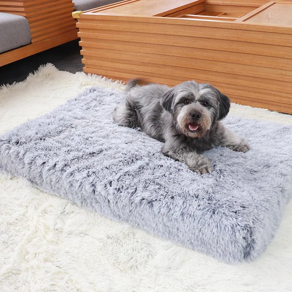 Long Plush Pet Mattress with Removable Washable Cover