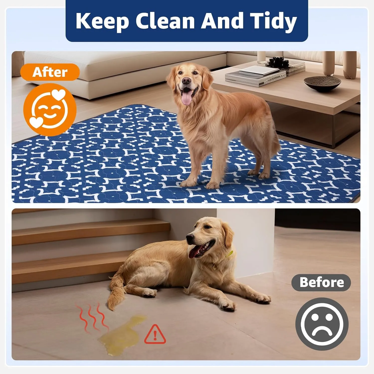 LOOBANI Washable Pee Pads for Dogs 36"x 41": 2 Pack Super Absorbent Reusable Puppy Pads Leakproof Whelping Pad Dog Playpen Mat, Waterproof Non-Slip Dog Training Pads for Floor, Crate, Potty
