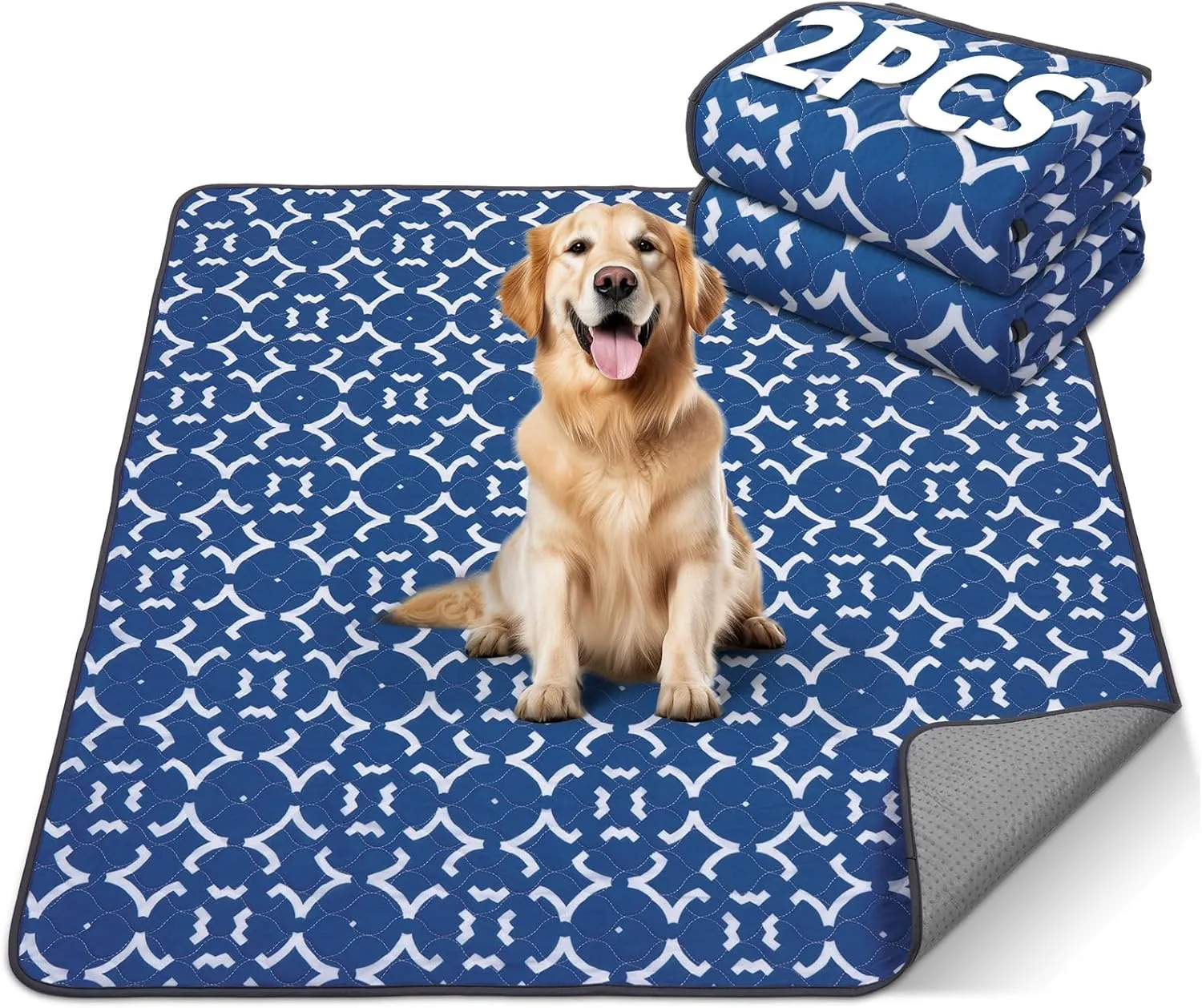 LOOBANI Washable Pee Pads for Dogs 36"x 41": 2 Pack Super Absorbent Reusable Puppy Pads Leakproof Whelping Pad Dog Playpen Mat, Waterproof Non-Slip Dog Training Pads for Floor, Crate, Potty
