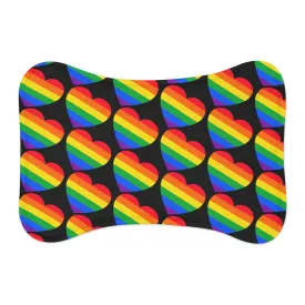 Love is Love Pride LGBTQ Dog Feeding Mat Bone Shape Pet Food Mat