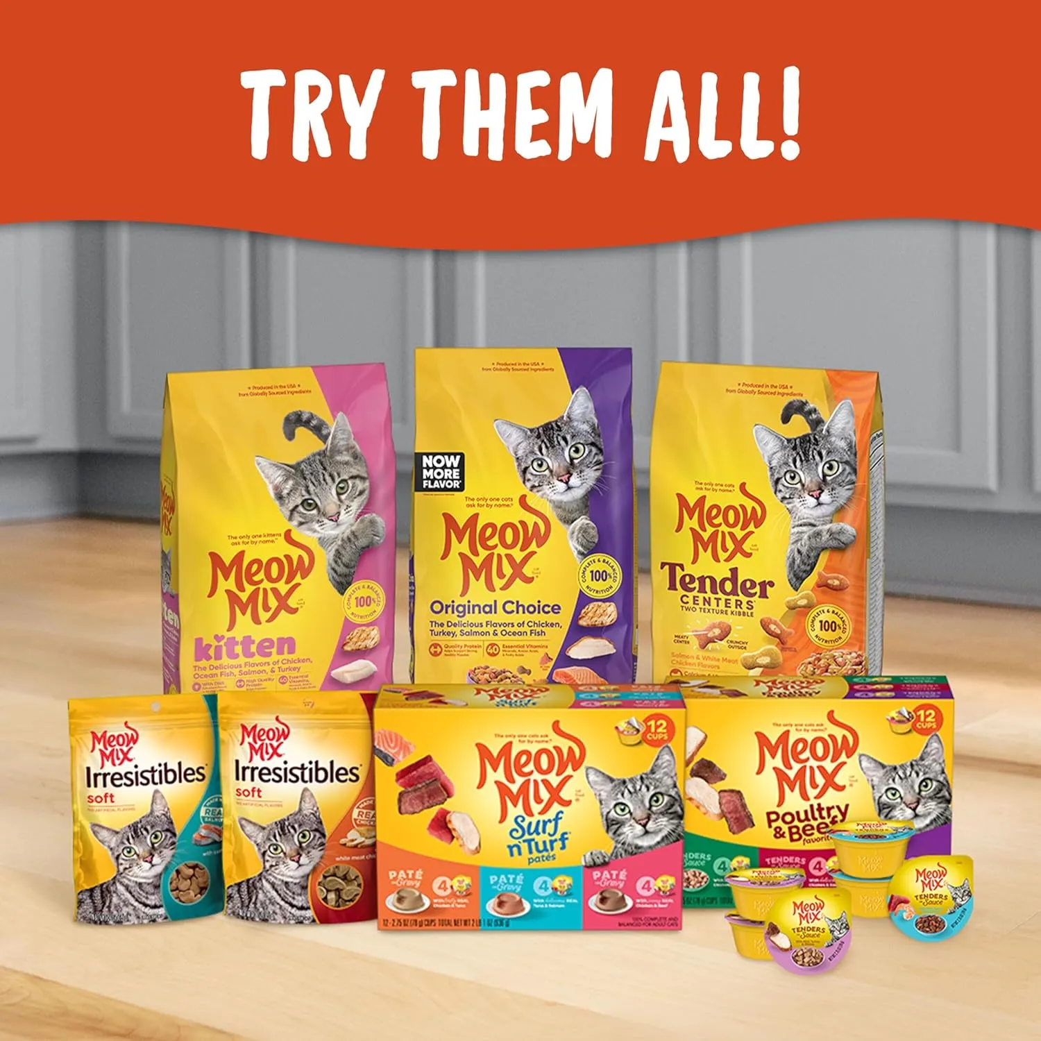 Meow Mix Tenders in Sauce Wet Cat Food, Tuna & Shrimp, 2.75 Ounce Cup (Pack of 12)