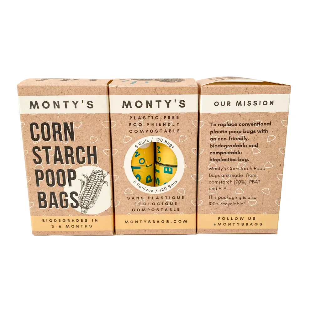 Monty's Compostable Cornstarch Dog Poop Bags