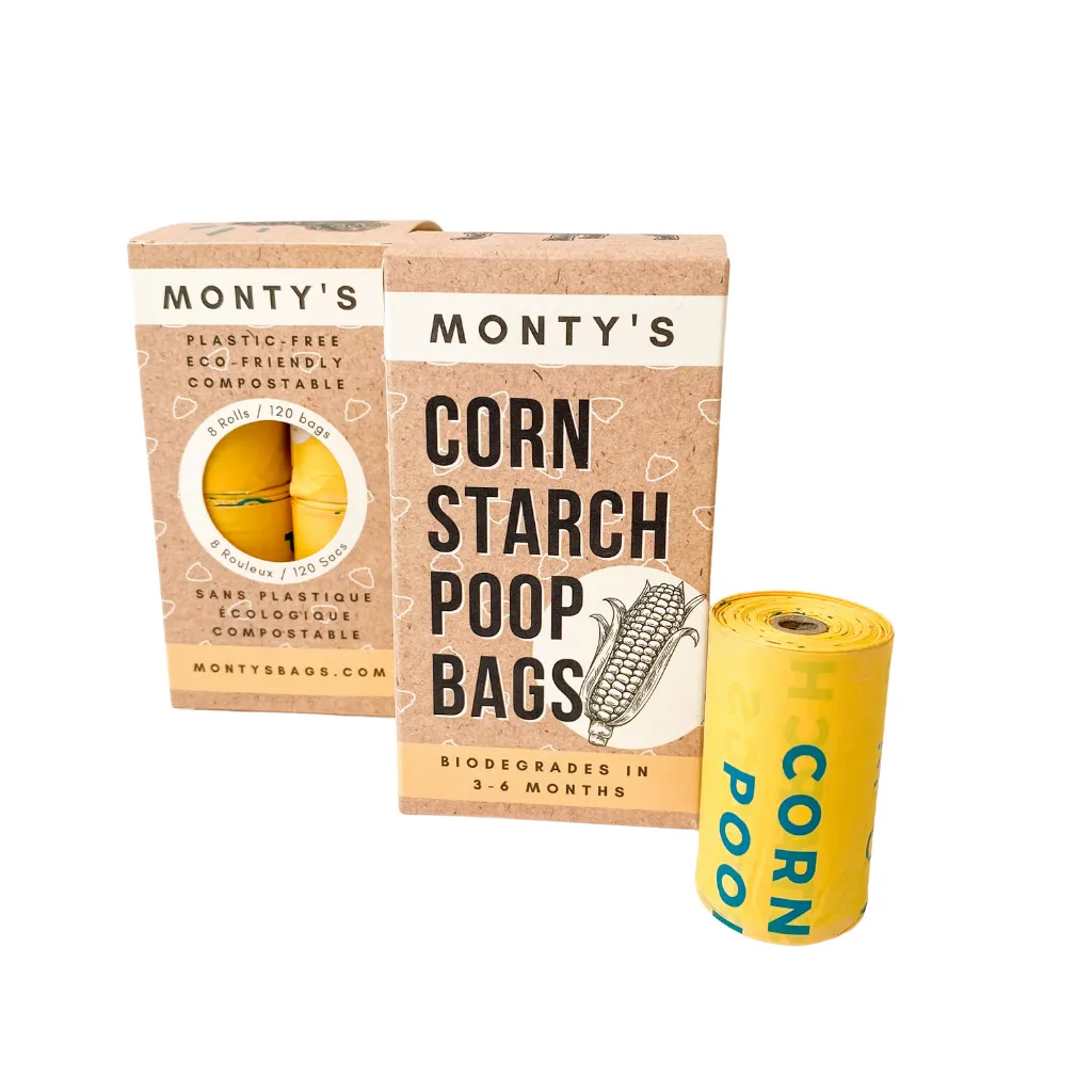 Monty's Compostable Cornstarch Dog Poop Bags