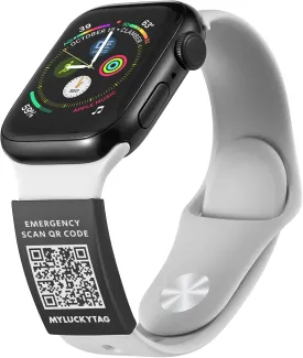 MYLUCKYTAG QR Medical ID Tag for Watch Band - Laser Engraved - Personalized ID Tag for Apple Watch Safety Plate - Medical Alert - Free Online Emergency Medical Profile