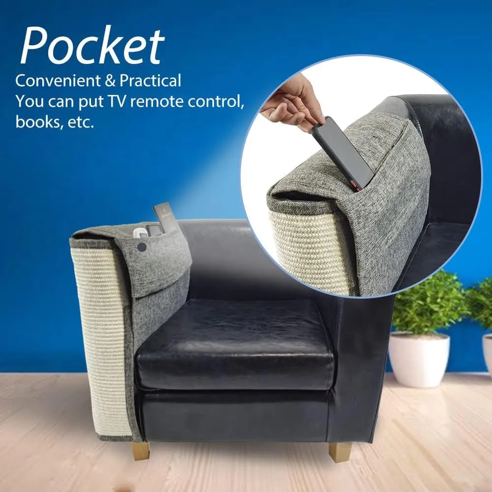 NATUYA Couch Cat Scratch Furniture Protectors from Cats-Sisal Cat Scratching Mat Furniture Guard for Sofa Cushion Chair Corner (Dark Gray, Left)