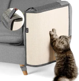 NATUYA Couch Cat Scratch Furniture Protectors from Cats-Sisal Cat Scratching Mat Furniture Guard for Sofa Cushion Chair Corner (Dark Gray, Left)