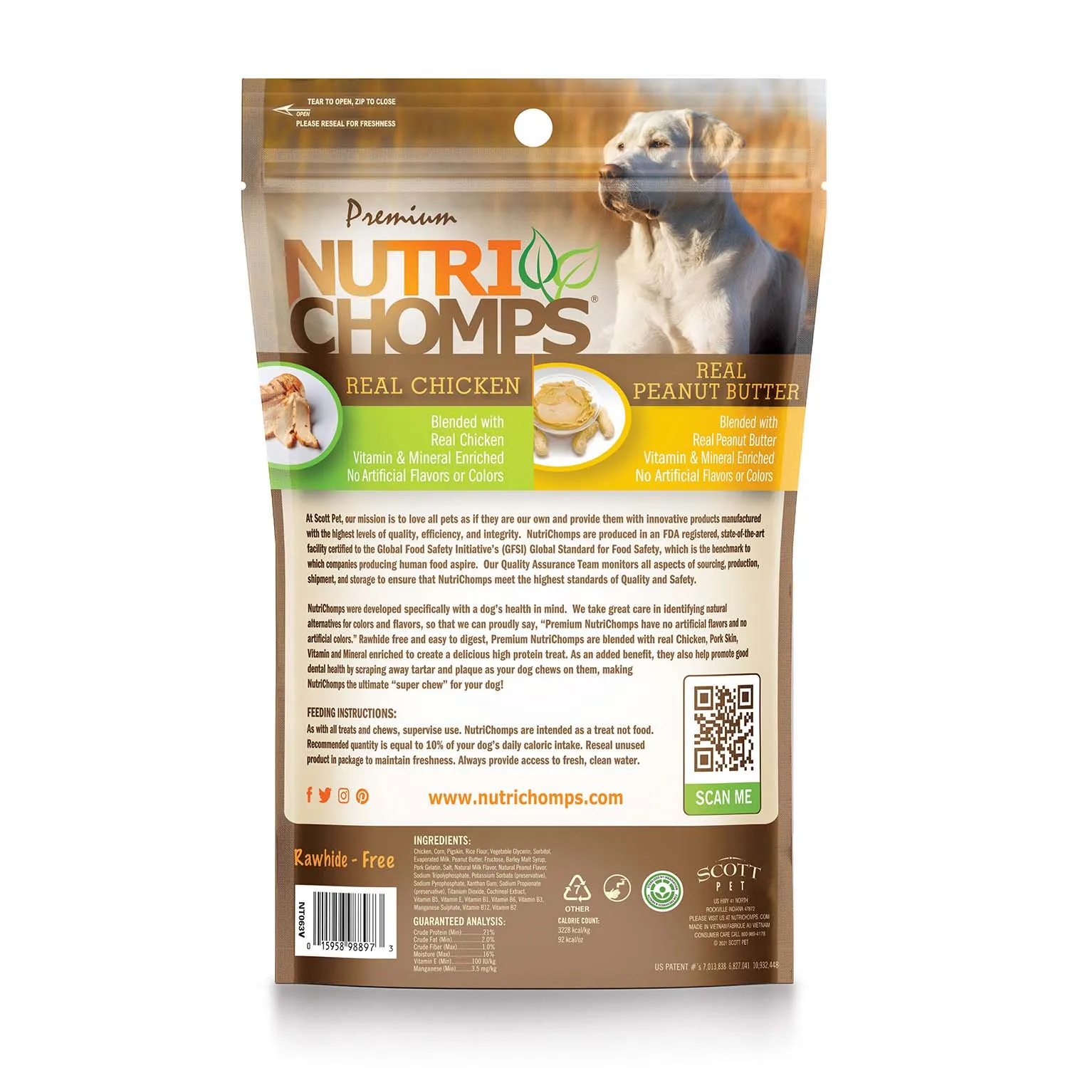 NutriChomps 10ct Peanut Butter Flavor Mini Twist