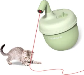 NWK Cat Laser Toy, Rechargeable Cat Laser Pointer with 360Irregular Rotation and Tumbler Design, Fast & Slow Mode Available, Automatic Cat Toy with Catnip for Indoor Cat (Green)